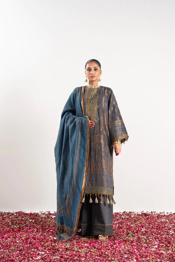 Alkaram | Festive Collection | FC-W-2A-23-3-Grey by Alkaram - Designer Dress - Type: Ladies Clothes - Available at Libayah - 100% Original