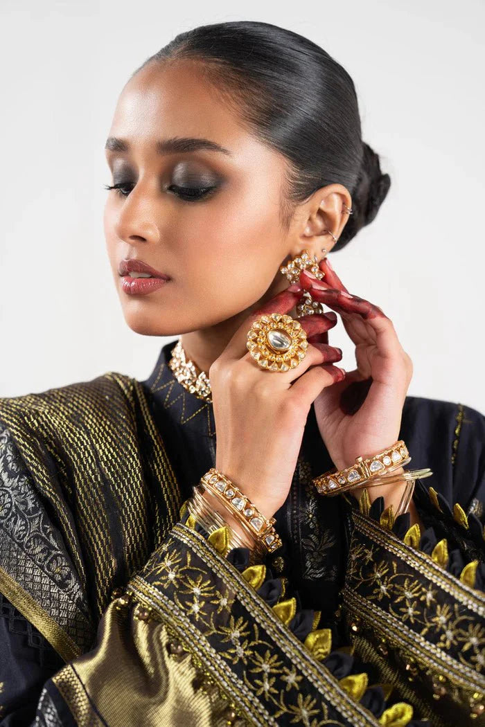 Alkaram | Festive Collection | FC-W-4A-23-3-Black by Alkaram - Designer Dress - Type: Ladies Clothes - Available at Libayah - 100% Original