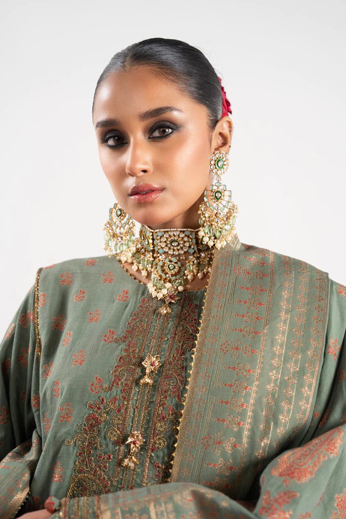 Alkaram | Festive Collection | FC-W-5A-23-3-Sage by Alkaram - Designer Dress - Type: Ladies Clothes - Available at Libayah - 100% Original