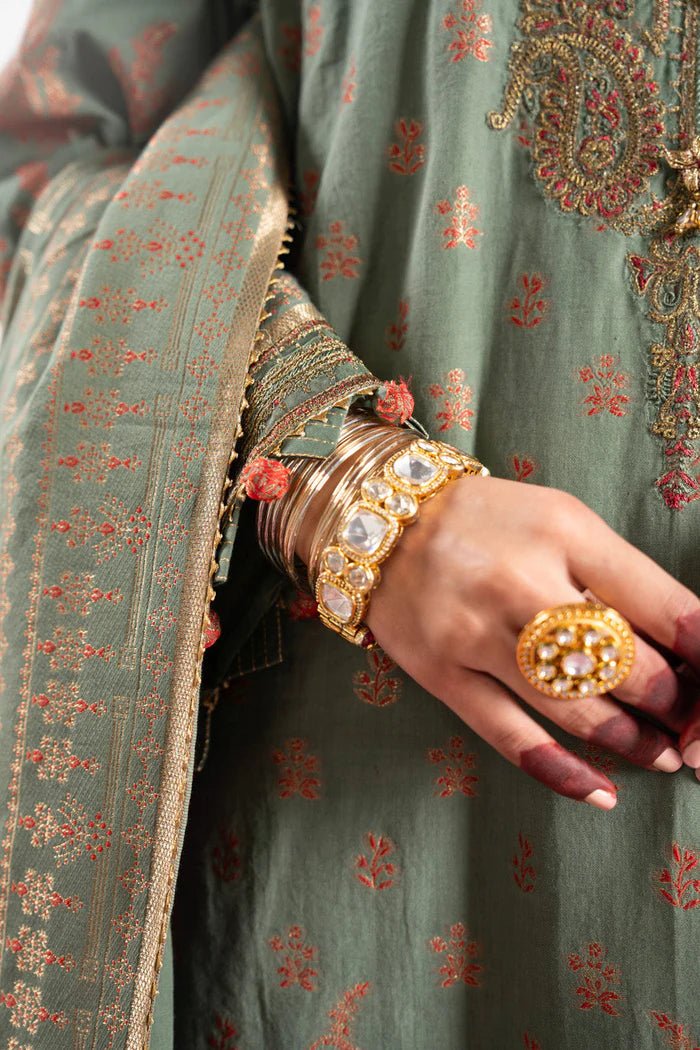 Alkaram | Festive Collection | FC-W-5A-23-3-Sage by Alkaram - Designer Dress - Type: Ladies Clothes - Available at Libayah - 100% Original