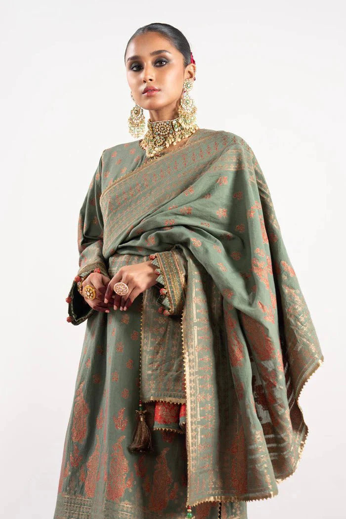 Alkaram | Festive Collection | FC-W-5A-23-3-Sage by Alkaram - Designer Dress - Type: Ladies Clothes - Available at Libayah - 100% Original