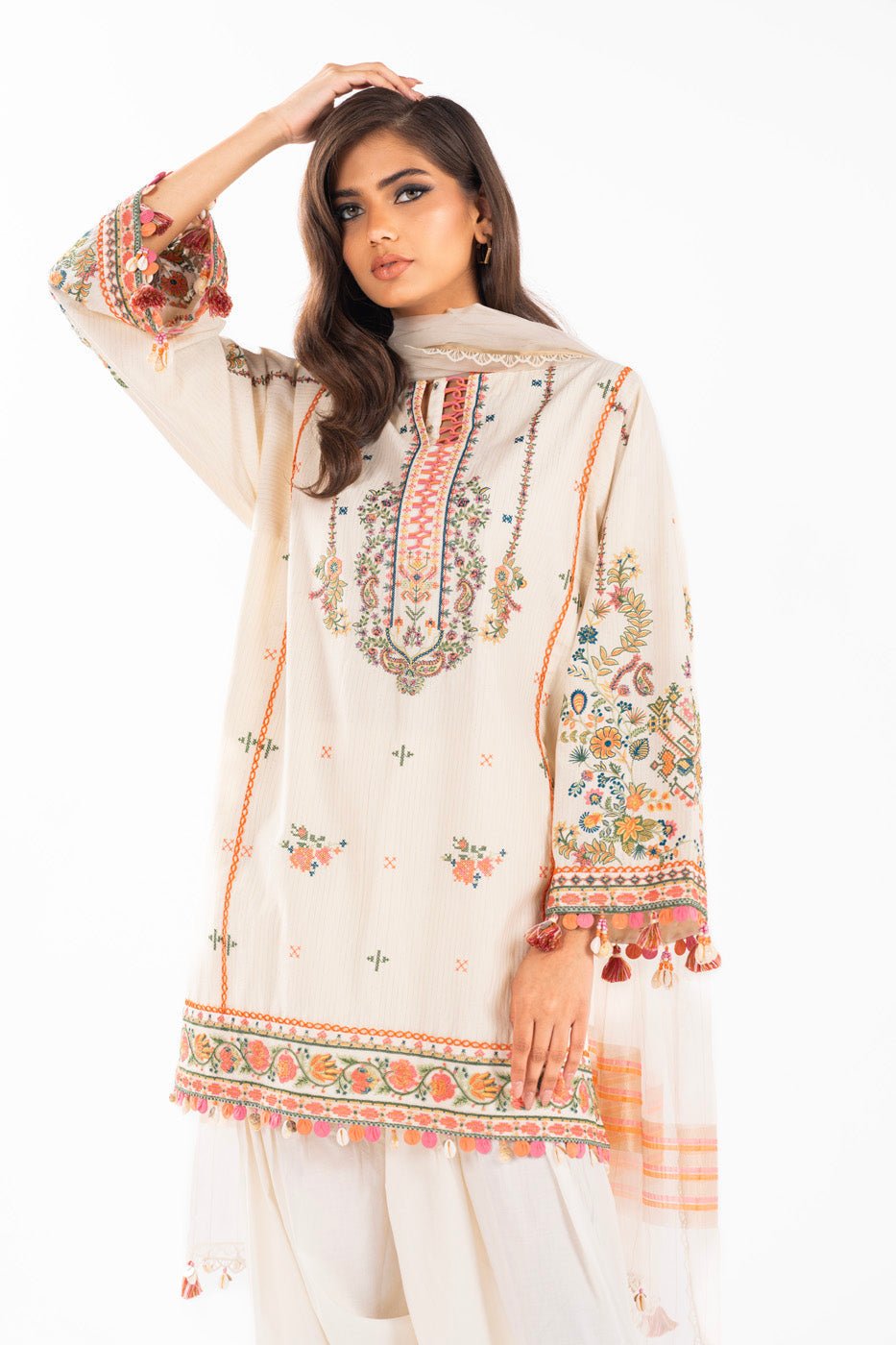 Alkaram | Luxury Lawn 24 | EC-03-24 by Alkaram - Designer Dress - Type: Ladies Clothes - Available at Libayah - 100% Original
