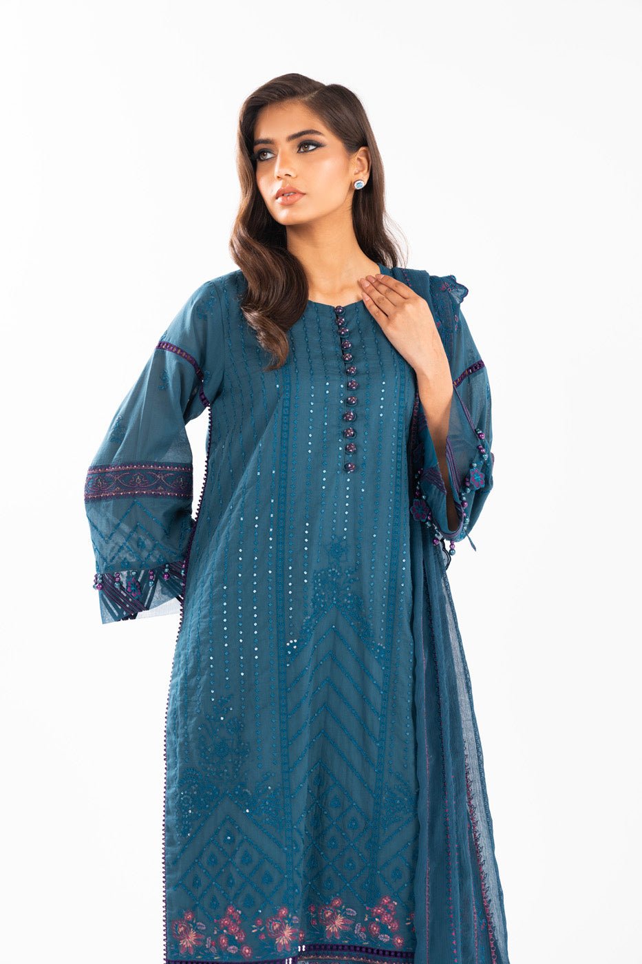 Alkaram | Luxury Lawn 24 | EC-06-24 by Alkaram - Designer Dress - Type: Ladies Clothes - Available at Libayah - 100% Original