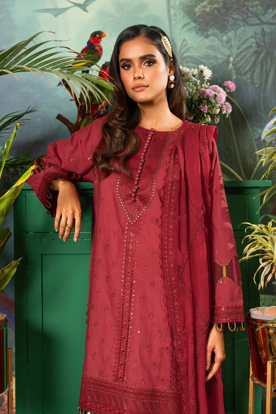 Alkaram | Luxury Lawn 24 | EC-12-24 by Alkaram - Designer Dress - Type: Ladies Clothes - Available at Libayah - 100% Original