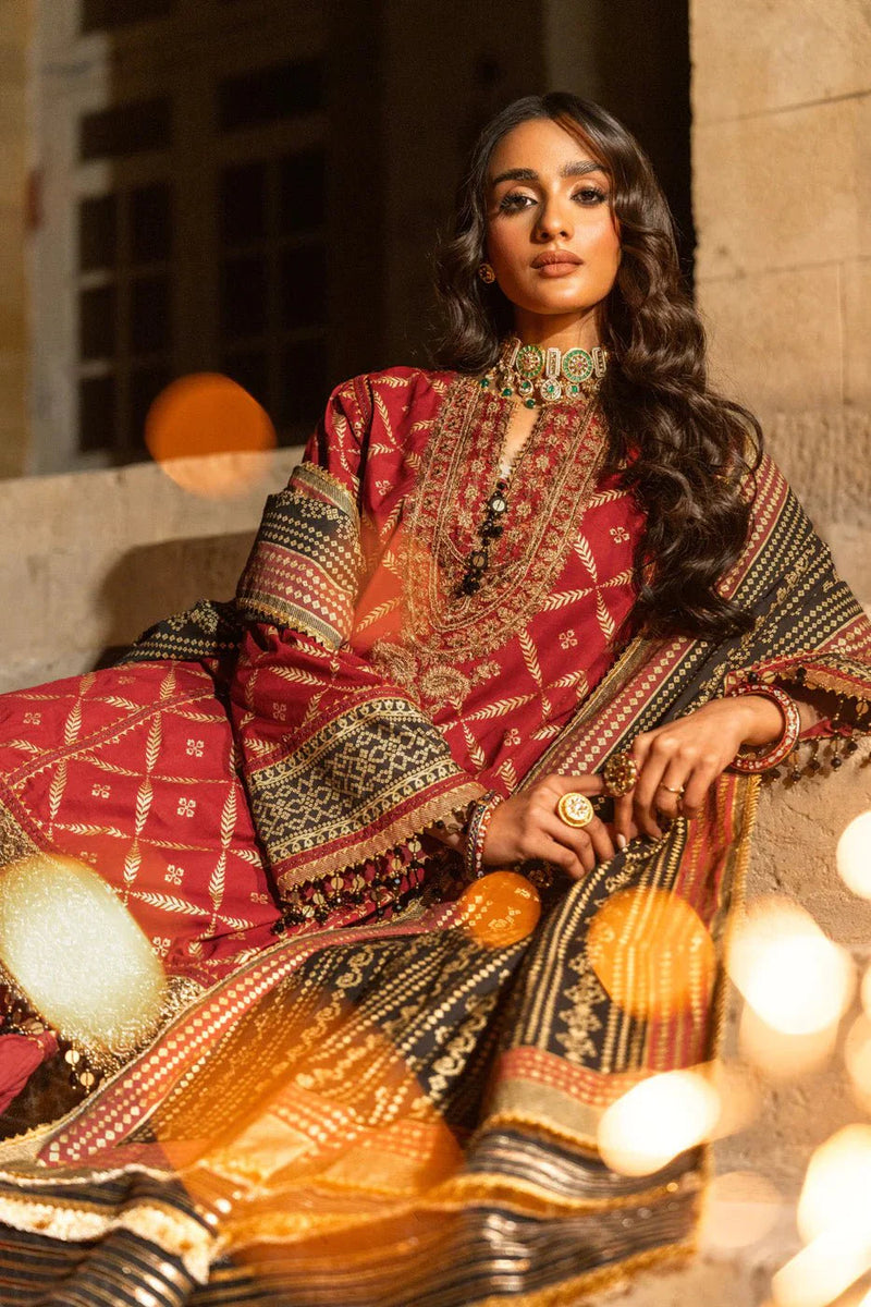 Alkaram | Spring Summer Festive 24 | Embroidered Cambric Red by Alkaram - Designer Dress - Type: Ladies Clothes - Available at Libayah - 100% Original