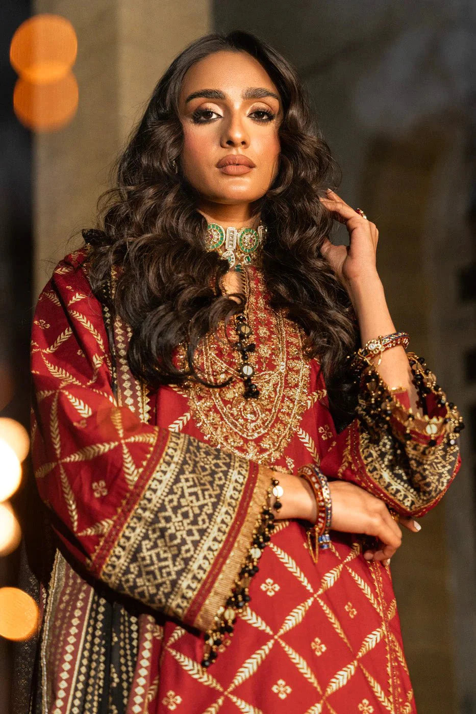 Alkaram | Spring Summer Festive 24 | Embroidered Cambric Red by Alkaram - Designer Dress - Type: Ladies Clothes - Available at Libayah - 100% Original