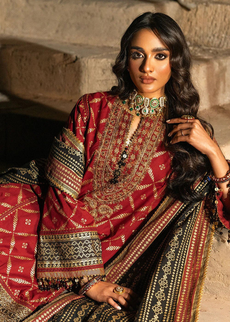 Alkaram | Spring Summer Festive 24 | Embroidered Cambric Red by Alkaram - Designer Dress - Type: Ladies Clothes - Available at Libayah - 100% Original