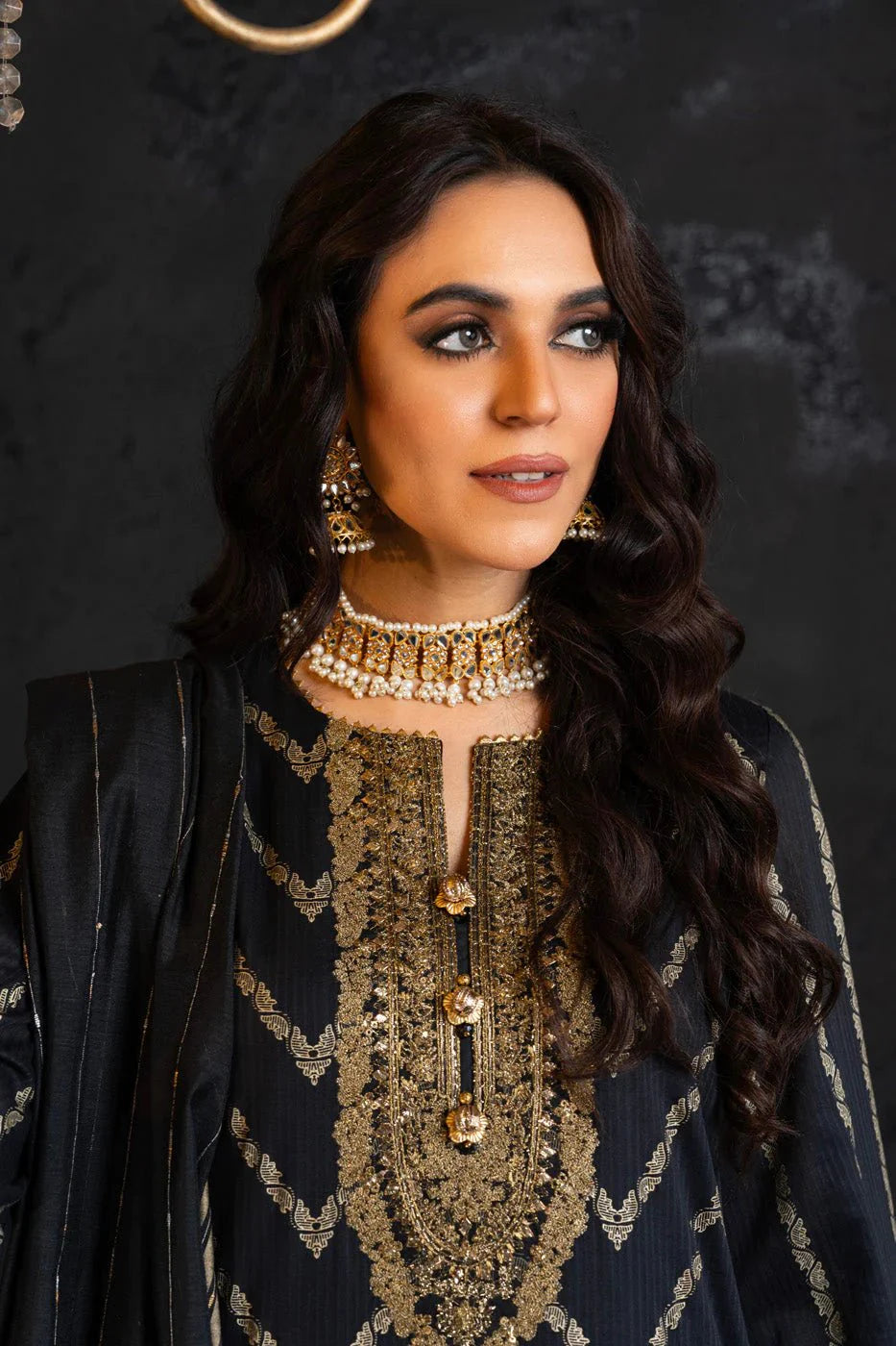 Alkaram | Spring Summer Festive 24 | Embroidered Dobby Black by Alkaram - Designer Dress - Type: Ladies Clothes - Available at Libayah - 100% Original