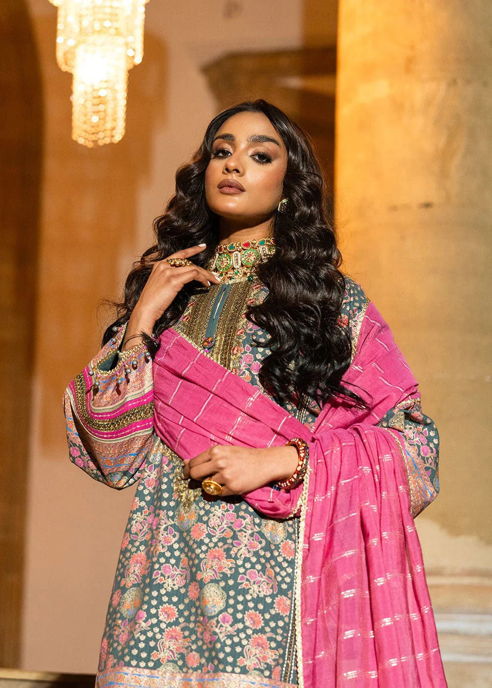 Alkaram | Spring Summer Festive 24 | Embroidered Dobby Bluish Grey by Alkaram - Designer Dress - Type: Ladies Clothes - Available at Libayah - 100% Original