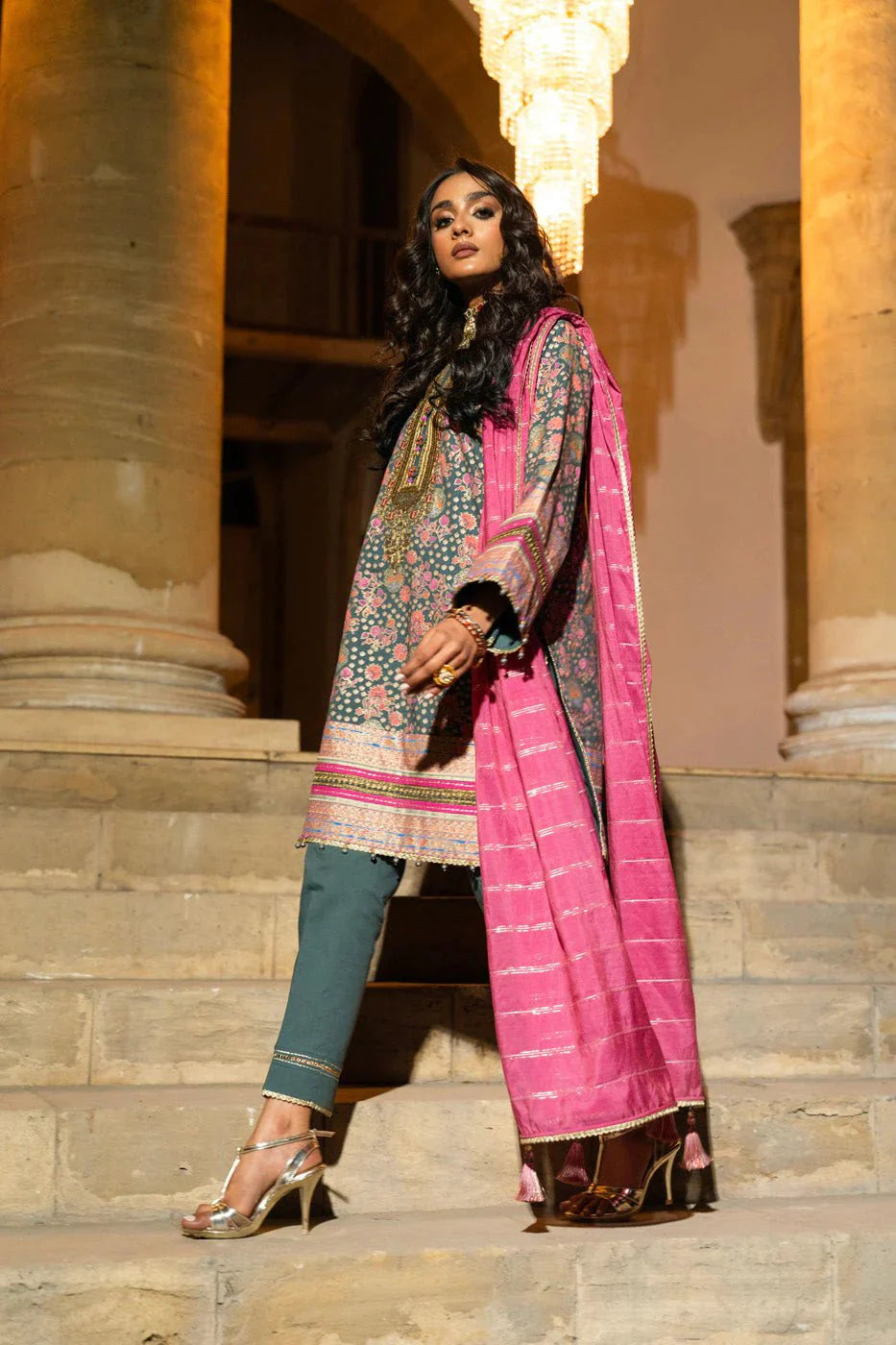 Alkaram | Spring Summer Festive 24 | Embroidered Dobby Bluish Grey by Alkaram - Designer Dress - Type: Ladies Clothes - Available at Libayah - 100% Original
