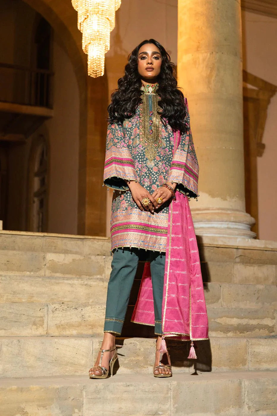Alkaram | Spring Summer Festive 24 | Embroidered Dobby Bluish Grey by Alkaram - Designer Dress - Type: Ladies Clothes - Available at Libayah - 100% Original