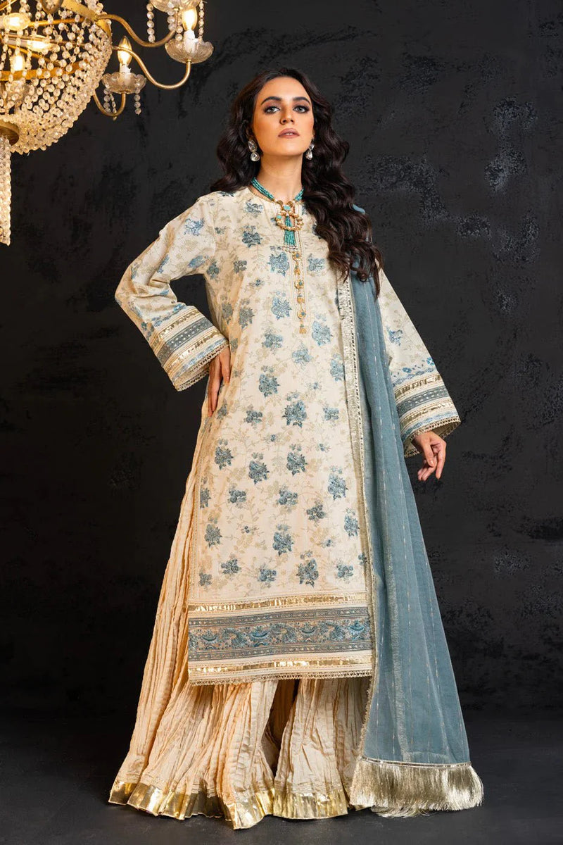 Alkaram | Spring Summer Festive 24 | Embroidered Dobby Cream by Alkaram - Designer Dress - Type: Ladies Clothes - Available at Libayah - 100% Original