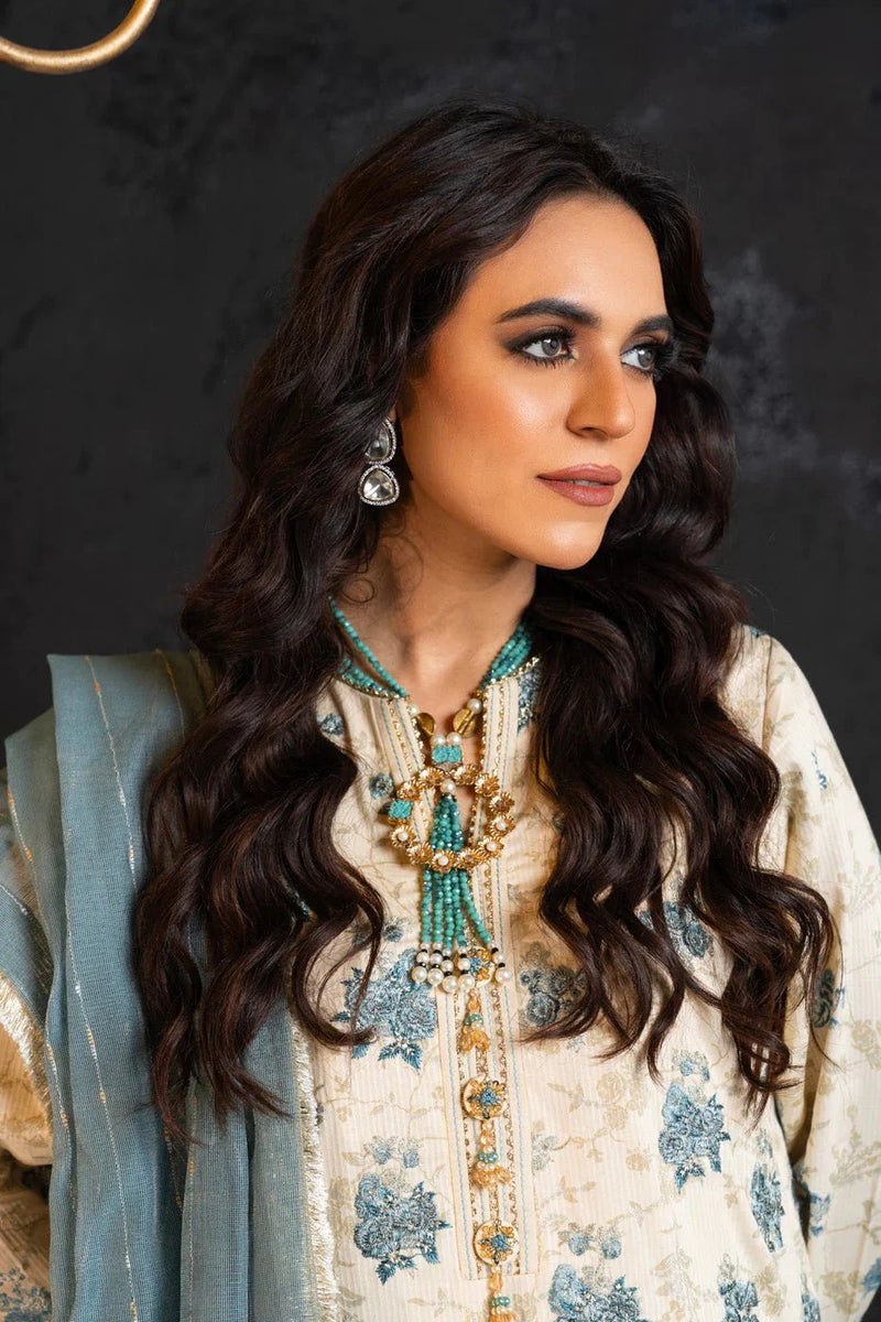Alkaram | Spring Summer Festive 24 | Embroidered Dobby Cream by Alkaram - Designer Dress - Type: Ladies Clothes - Available at Libayah - 100% Original