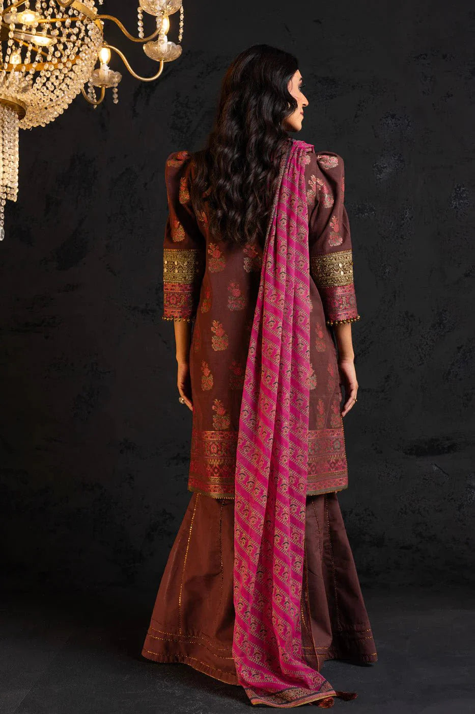 Alkaram | Spring Summer Festive 24 | Embroidered Jacquard Brown by Alkaram - Designer Dress - Type: Ladies Clothes - Available at Libayah - 100% Original