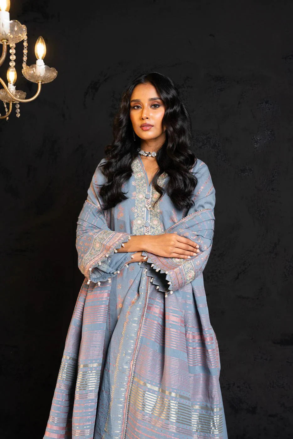 Alkaram | Spring Summer Festive 24 | Embroidered Jacquard Grey by Alkaram - Designer Dress - Type: Ladies Clothes - Available at Libayah - 100% Original