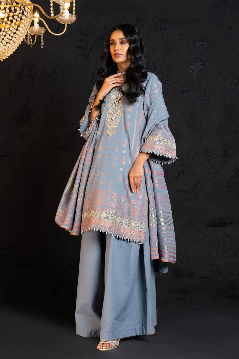 Alkaram | Spring Summer Festive 24 | Embroidered Jacquard Grey by Alkaram - Designer Dress - Type: Ladies Clothes - Available at Libayah - 100% Original