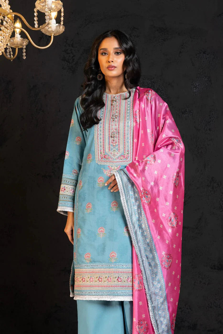 Alkaram | Spring Summer Festive 24 | Embroidered Jacquard Light Blue by Alkaram - Designer Dress - Type: Ladies Clothes - Available at Libayah - 100% Original
