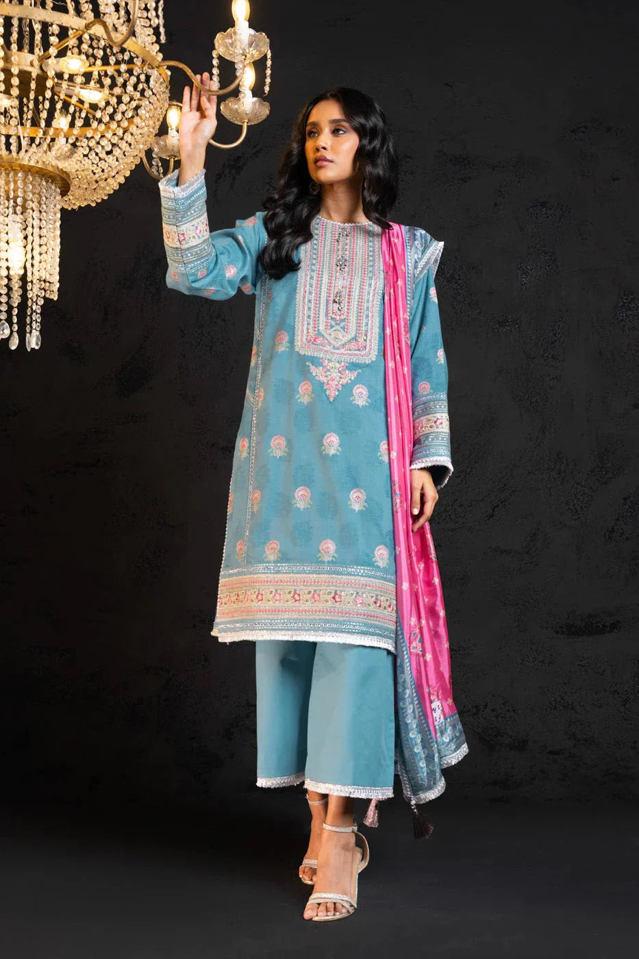 Alkaram | Spring Summer Festive 24 | Embroidered Jacquard Light Blue by Alkaram - Designer Dress - Type: Ladies Clothes - Available at Libayah - 100% Original
