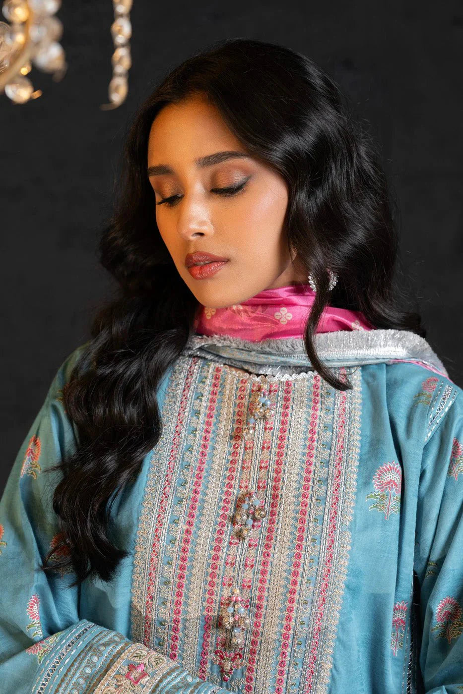 Alkaram | Spring Summer Festive 24 | Embroidered Jacquard Light Blue by Alkaram - Designer Dress - Type: Ladies Clothes - Available at Libayah - 100% Original