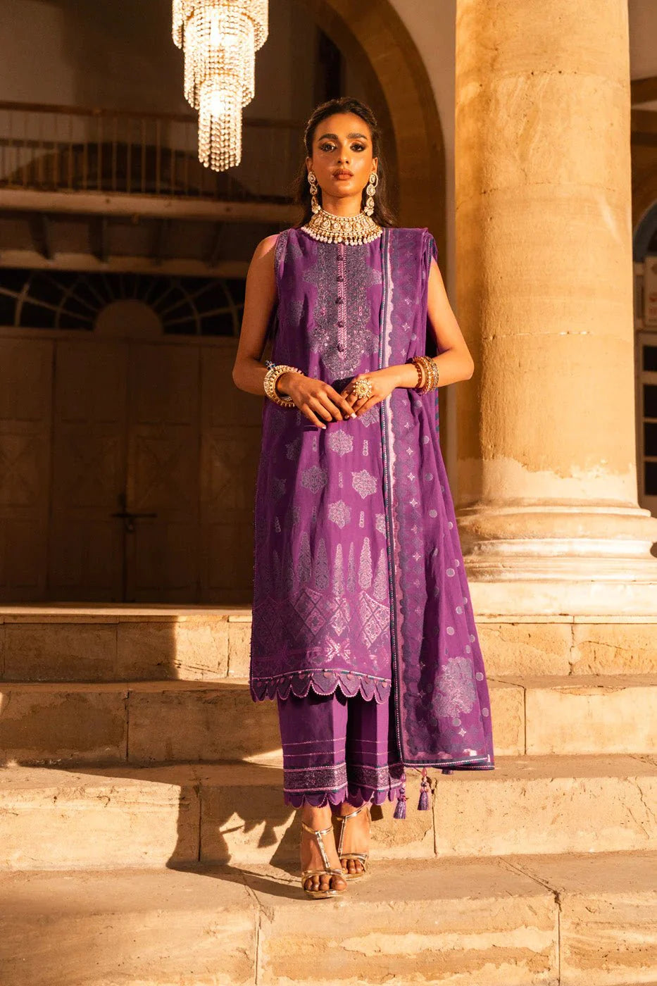Alkaram | Spring Summer Festive 24 | Embroidered Jacquard Purple by Alkaram - Designer Dress - Type: Ladies Clothes - Available at Libayah - 100% Original