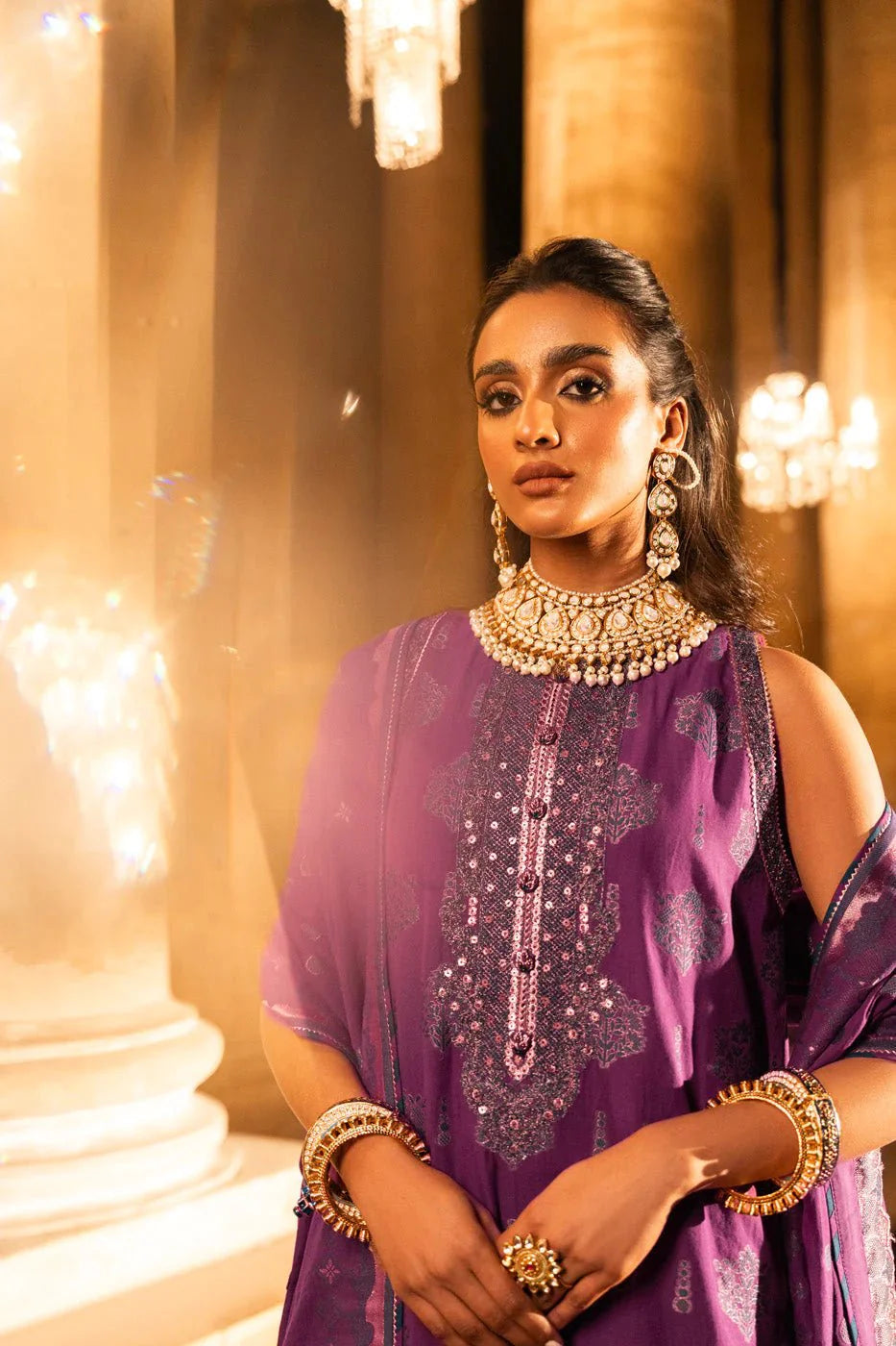 Alkaram | Spring Summer Festive 24 | Embroidered Jacquard Purple by Alkaram - Designer Dress - Type: Ladies Clothes - Available at Libayah - 100% Original