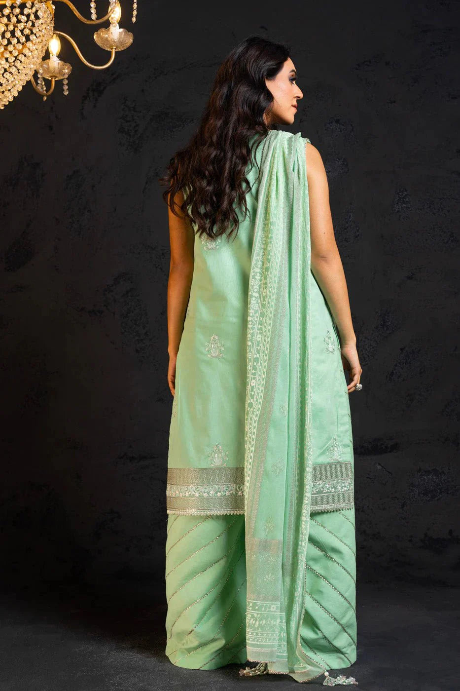 Alkaram | Spring Summer Festive 24 | Embroidered Lawn Mint by Alkaram - Designer Dress - Type: Ladies Clothes - Available at Libayah - 100% Original