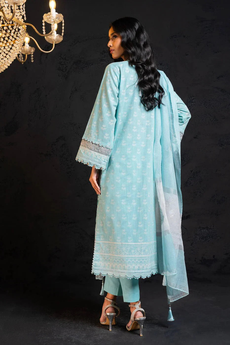 Alkaram | Spring Summer Festive 24 | Embroidered Two Way Slub Sky Blue by Alkaram - Designer Dress - Type: Ladies Clothes - Available at Libayah - 100% Original