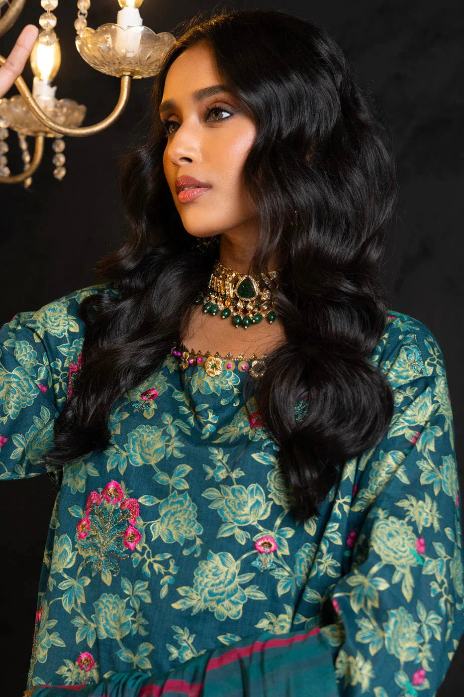 Alkaram | Spring Summer Festive 24 | Embroidered Two Way Slub Teal by Alkaram - Designer Dress - Type: Ladies Clothes - Available at Libayah - 100% Original