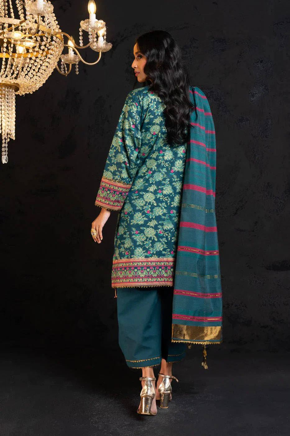 Alkaram | Spring Summer Festive 24 | Embroidered Two Way Slub Teal by Alkaram - Designer Dress - Type: Ladies Clothes - Available at Libayah - 100% Original