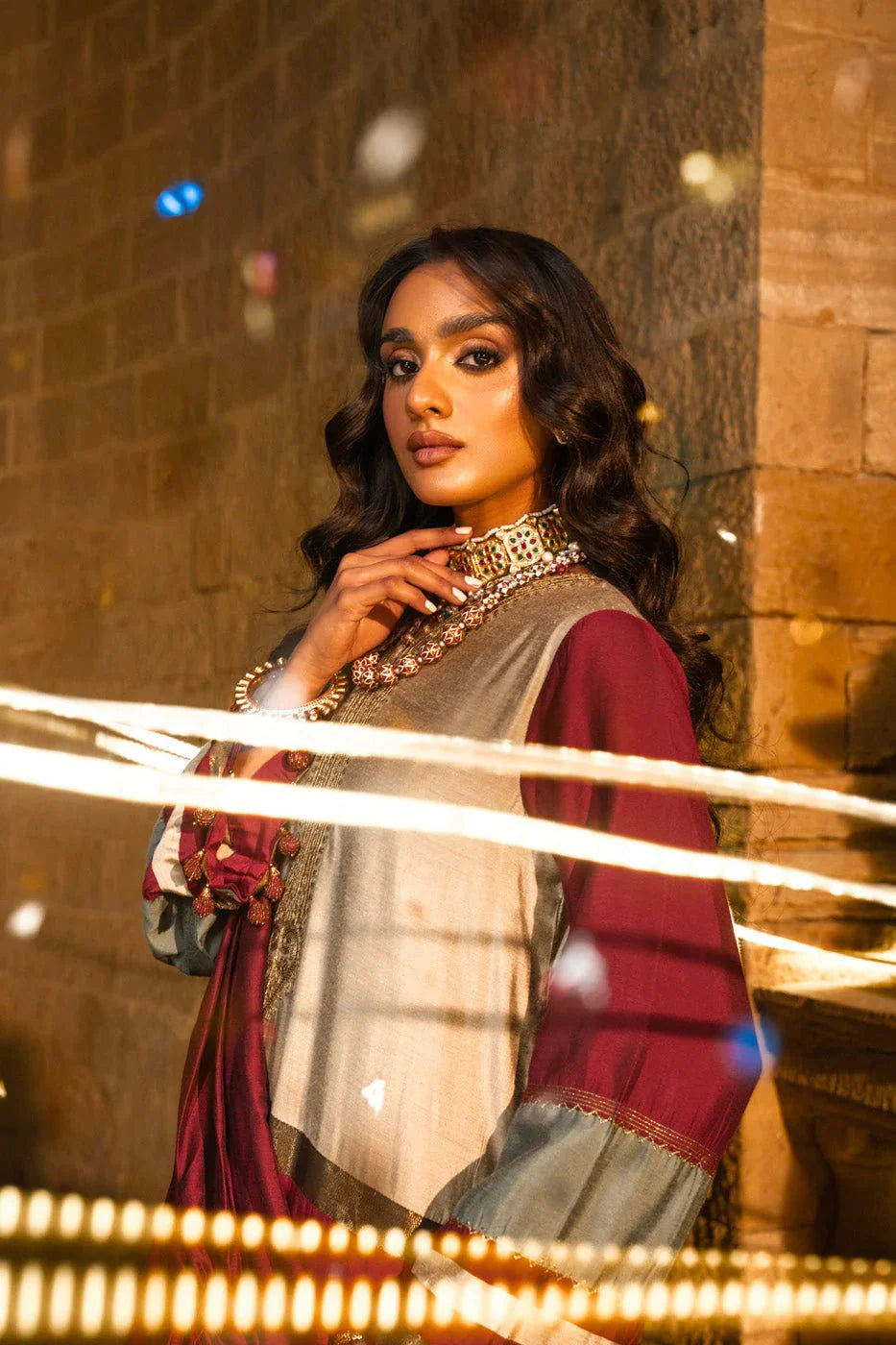 Alkaram | Spring Summer Festive 24 | Embroidered Yarn Dyed Beige by Alkaram - Designer Dress - Type: Ladies Clothes - Available at Libayah - 100% Original