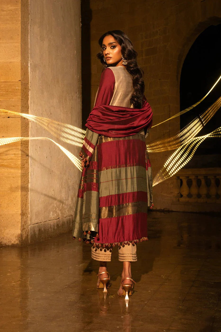 Alkaram | Spring Summer Festive 24 | Embroidered Yarn Dyed Beige by Alkaram - Designer Dress - Type: Ladies Clothes - Available at Libayah - 100% Original