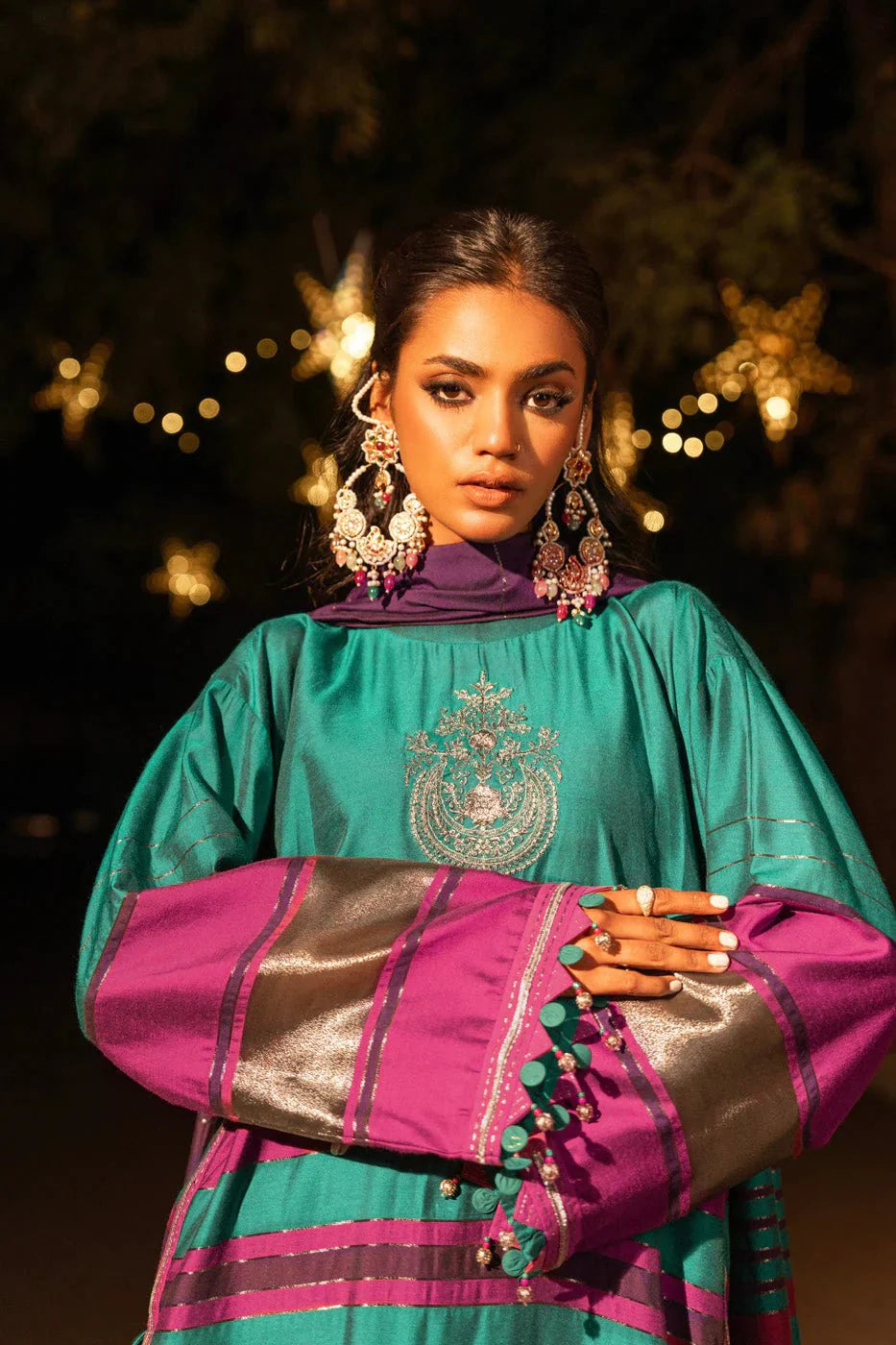 Alkaram | Spring Summer Festive 24 | Embroidered Yarn Dyed Teal by Alkaram - Designer Dress - Type: Ladies Clothes - Available at Libayah - 100% Original