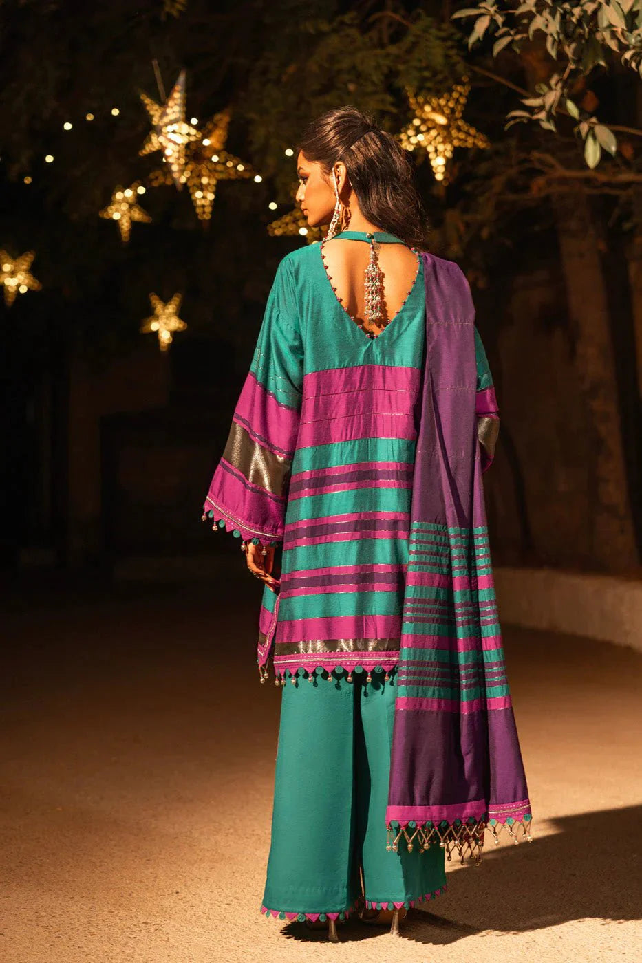 Alkaram | Spring Summer Festive 24 | Embroidered Yarn Dyed Teal by Alkaram - Designer Dress - Type: Ladies Clothes - Available at Libayah - 100% Original