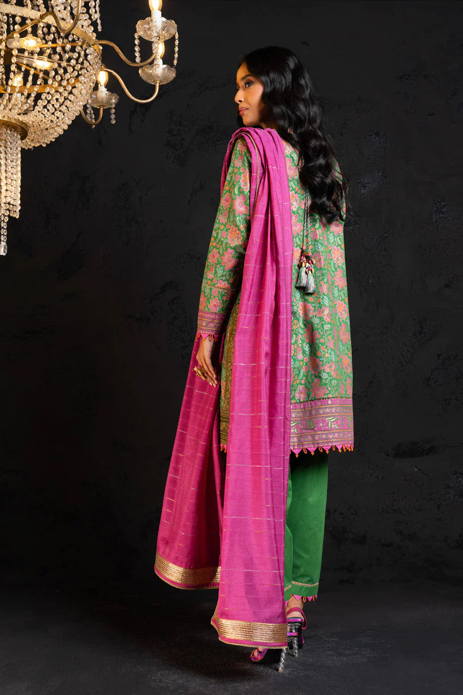 Alkaram | Spring Summer Festive 24 | Embroidered Dobby Green by Alkaram - Designer Dress - Type: Ladies Clothes - Available at Libayah - 100% Original