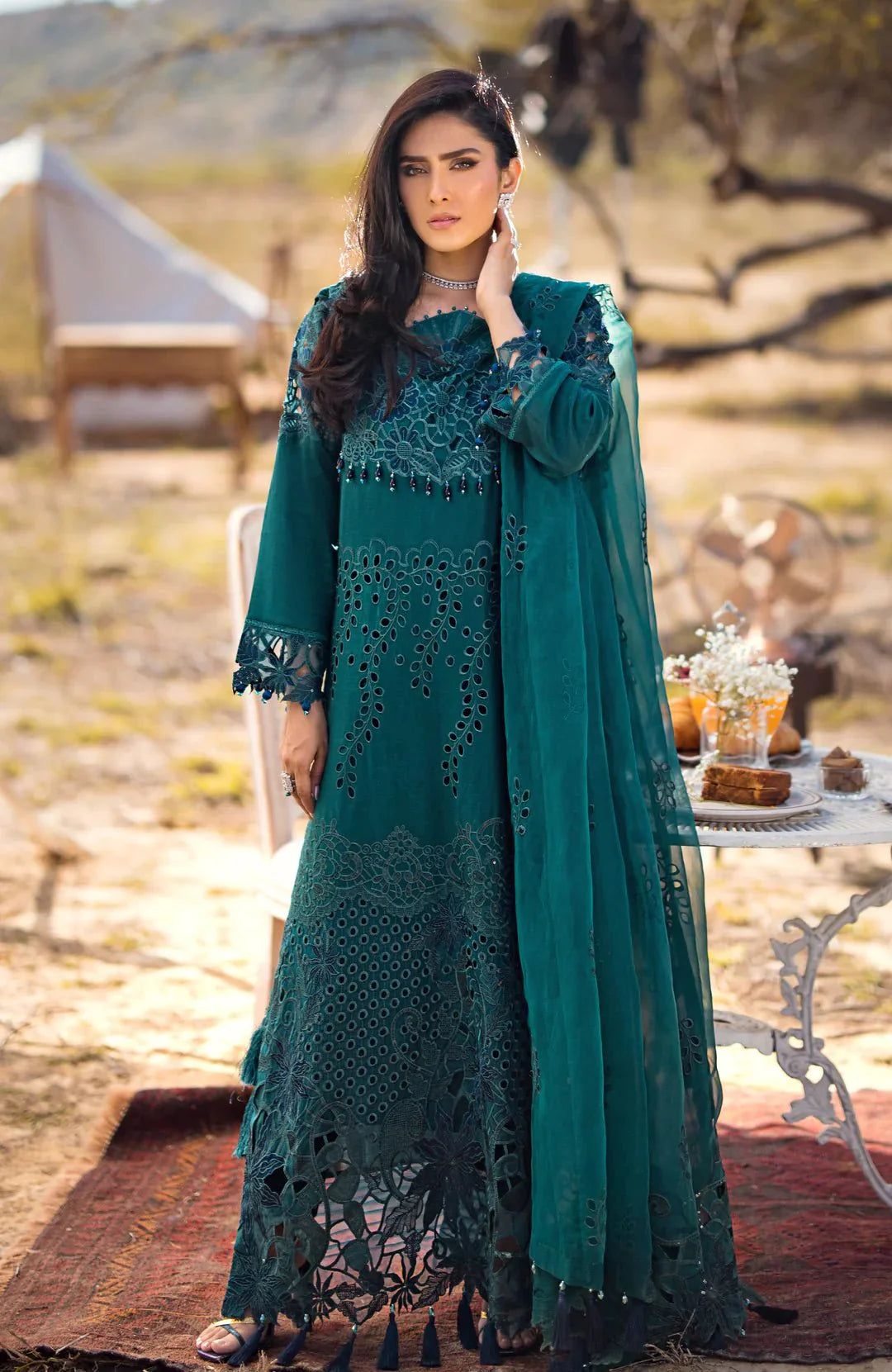 Alzohaib | Mahiymaan Luxury Lawn | MLL- Evergreen Enchantment by Alzohaib - Designer Dress - Type: Ladies Clothes - Available at Libayah - 100% Original