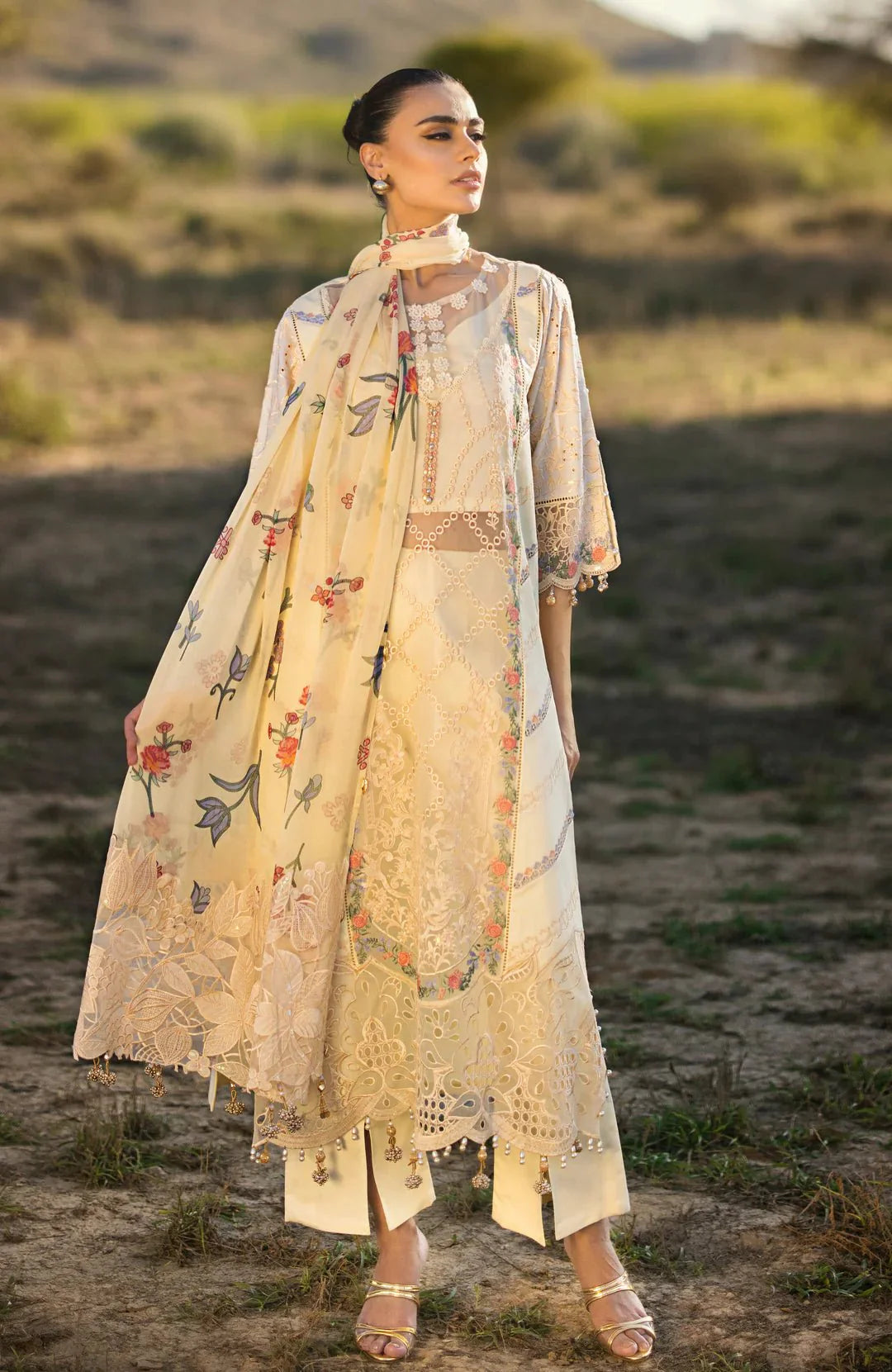 Alzohaib | Mahiymaan Luxury Lawn | MLL- Lemon Delight by Alzohaib - Designer Dress - Type: Ladies Clothes - Available at Libayah - 100% Original
