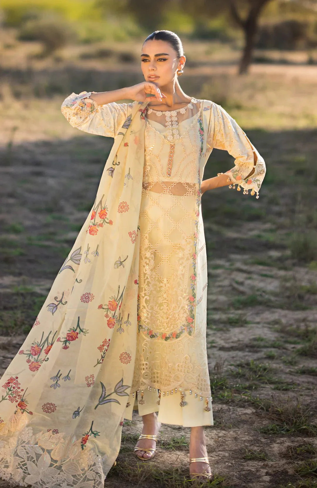 Alzohaib | Mahiymaan Luxury Lawn | MLL- Lemon Delight by Alzohaib - Designer Dress - Type: Ladies Clothes - Available at Libayah - 100% Original