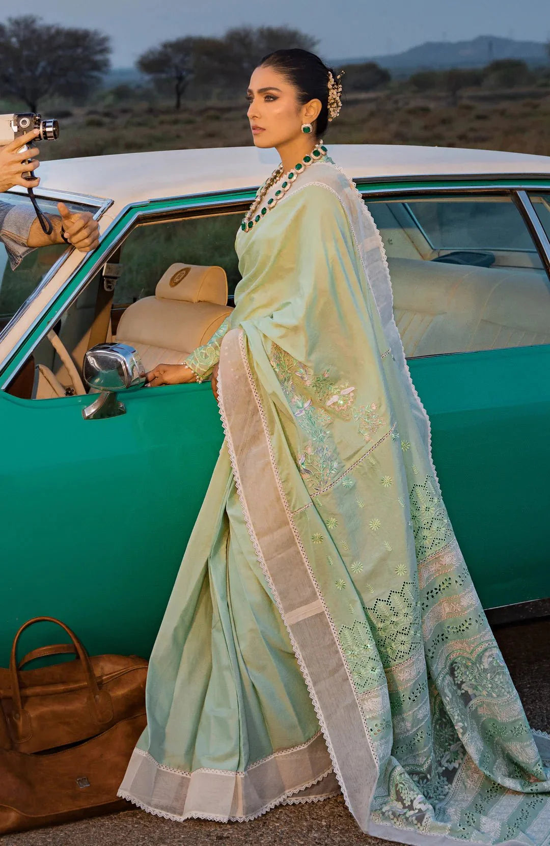 Alzohaib | Mahiymaan Luxury Lawn | MLL- Meadow Mint by Alzohaib - Designer Dress - Type: Ladies Clothes - Available at Libayah - 100% Original