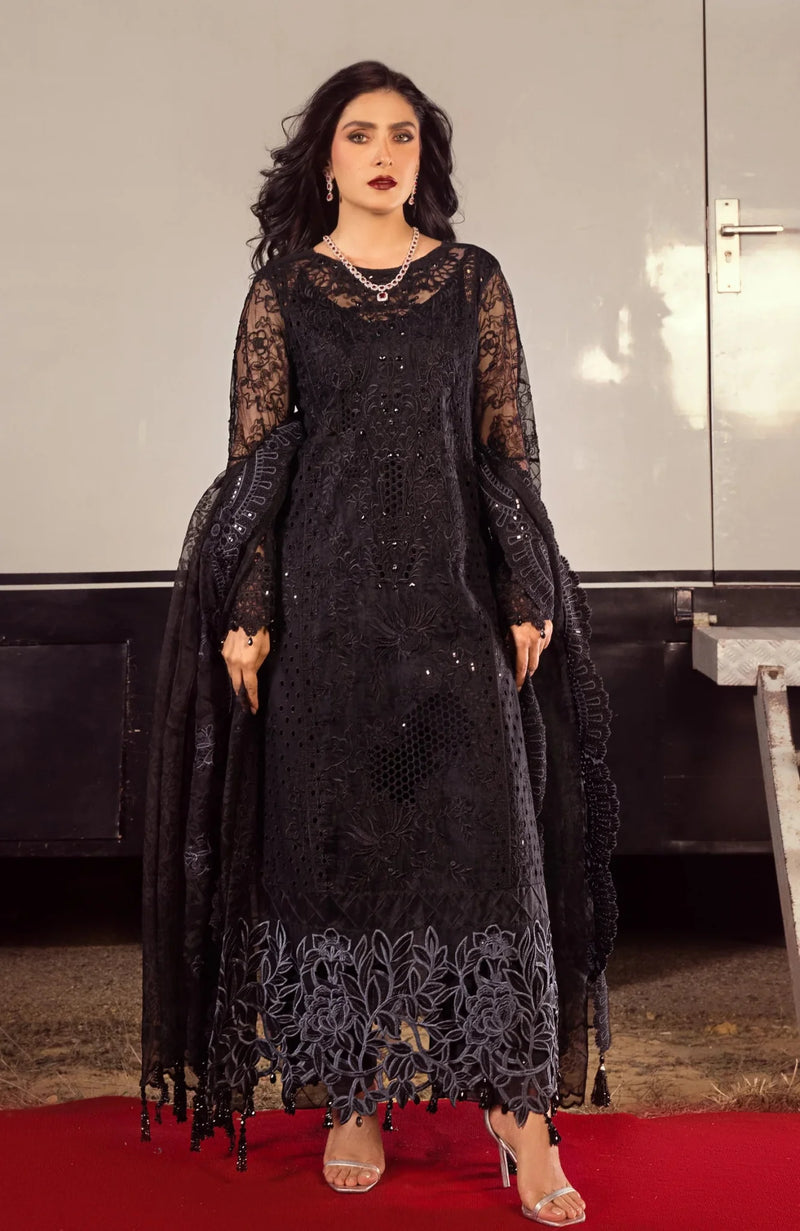 Alzohaib | Mahiymaan Luxury Lawn | MLL- Midnight Majesty by Alzohaib - Designer Dress - Type: Ladies Clothes - Available at Libayah - 100% Original