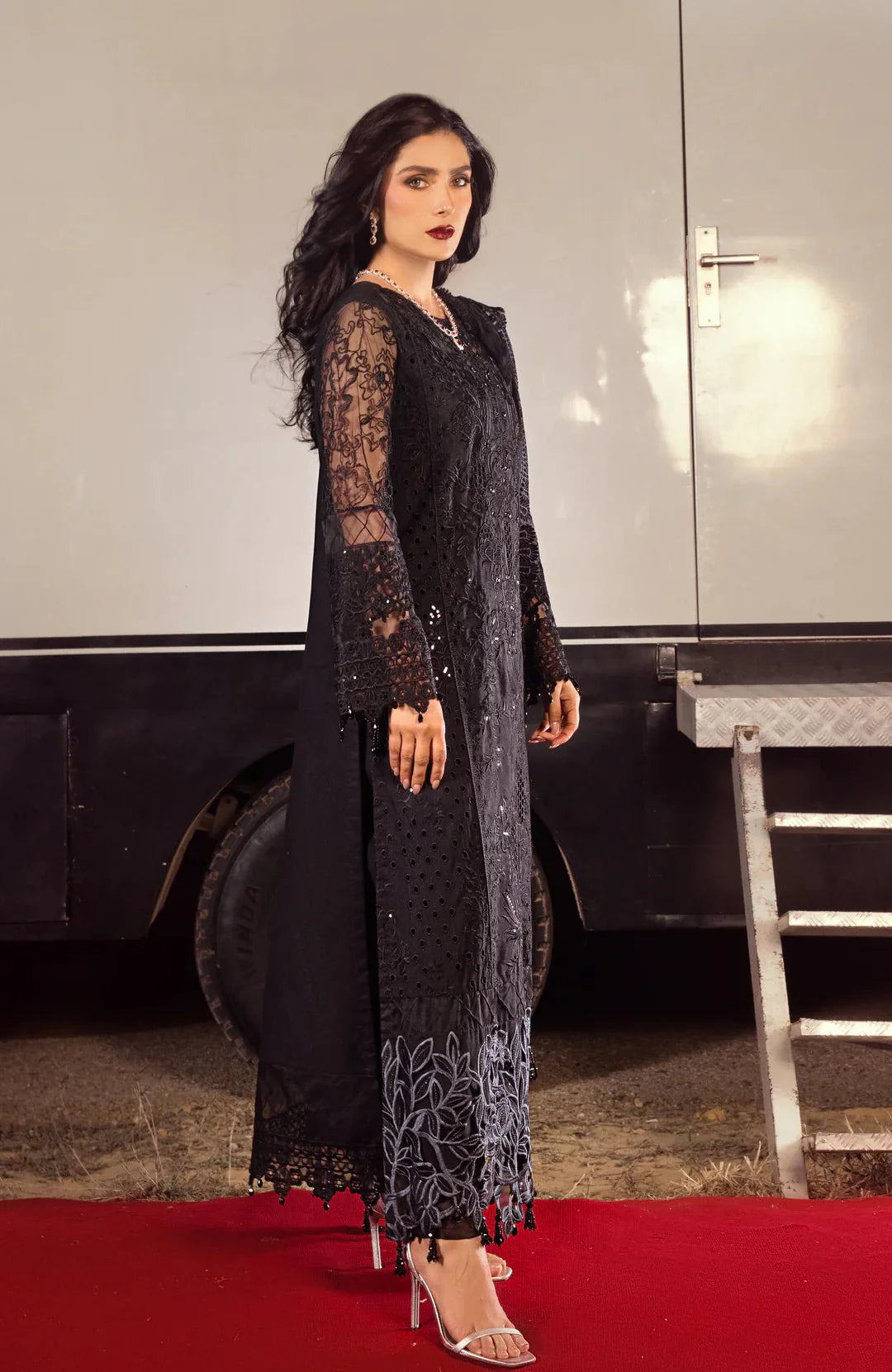 Alzohaib | Mahiymaan Luxury Lawn | MLL- Midnight Majesty by Alzohaib - Designer Dress - Type: Ladies Clothes - Available at Libayah - 100% Original