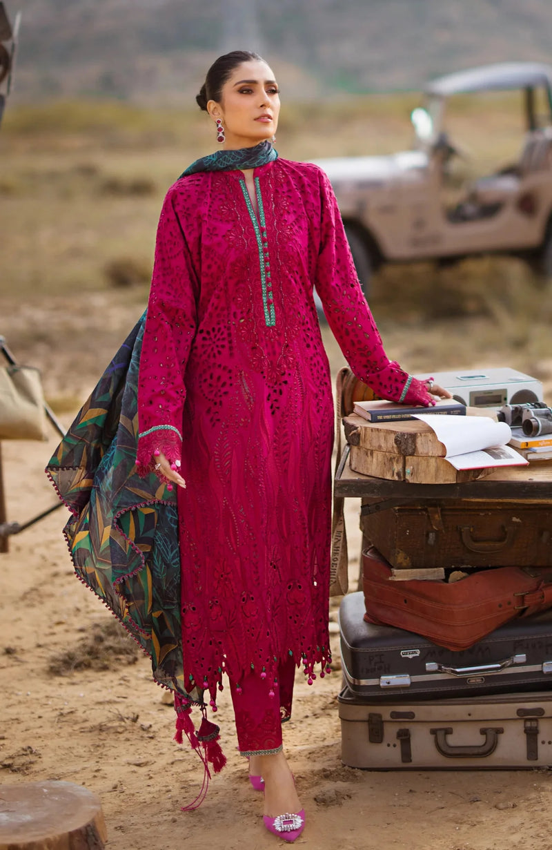 Alzohaib | Mahiymaan Luxury Lawn | MLL- Regal Rasberry by Alzohaib - Designer Dress - Type: Ladies Clothes - Available at Libayah - 100% Original