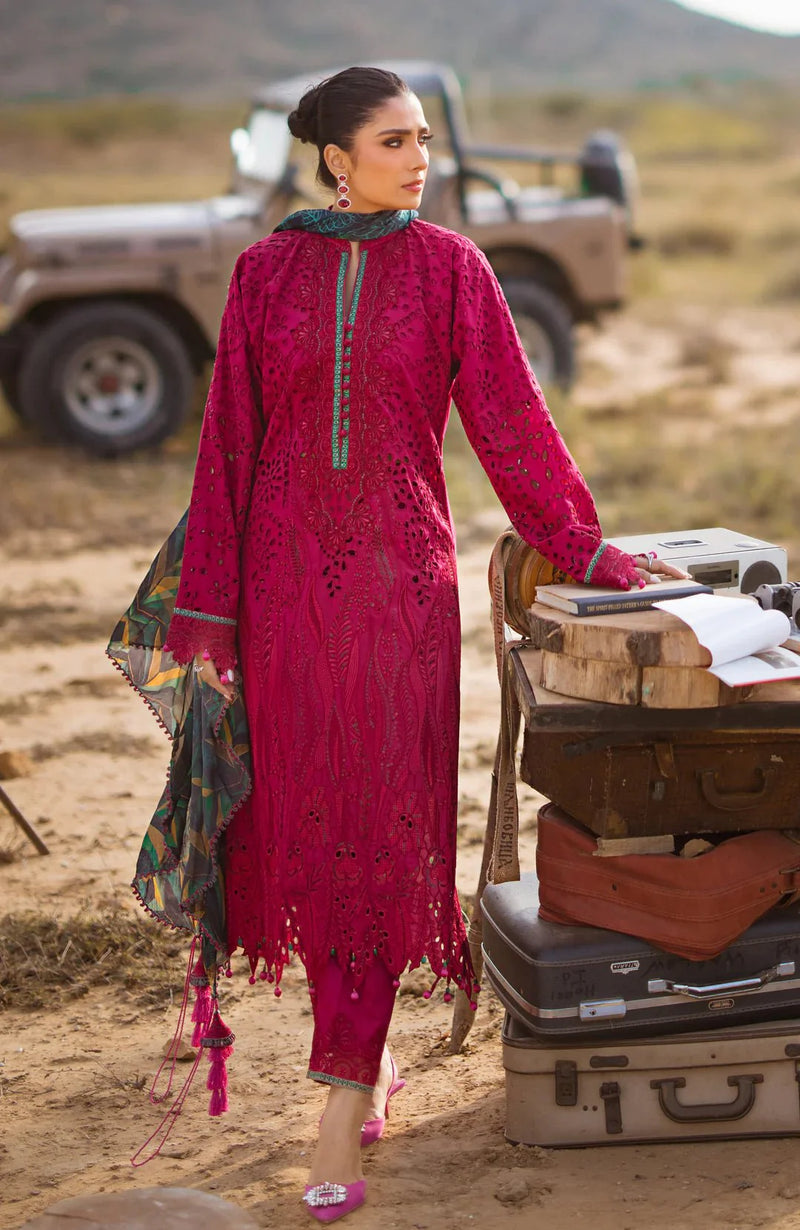 Alzohaib | Mahiymaan Luxury Lawn | MLL- Regal Rasberry by Alzohaib - Designer Dress - Type: Ladies Clothes - Available at Libayah - 100% Original