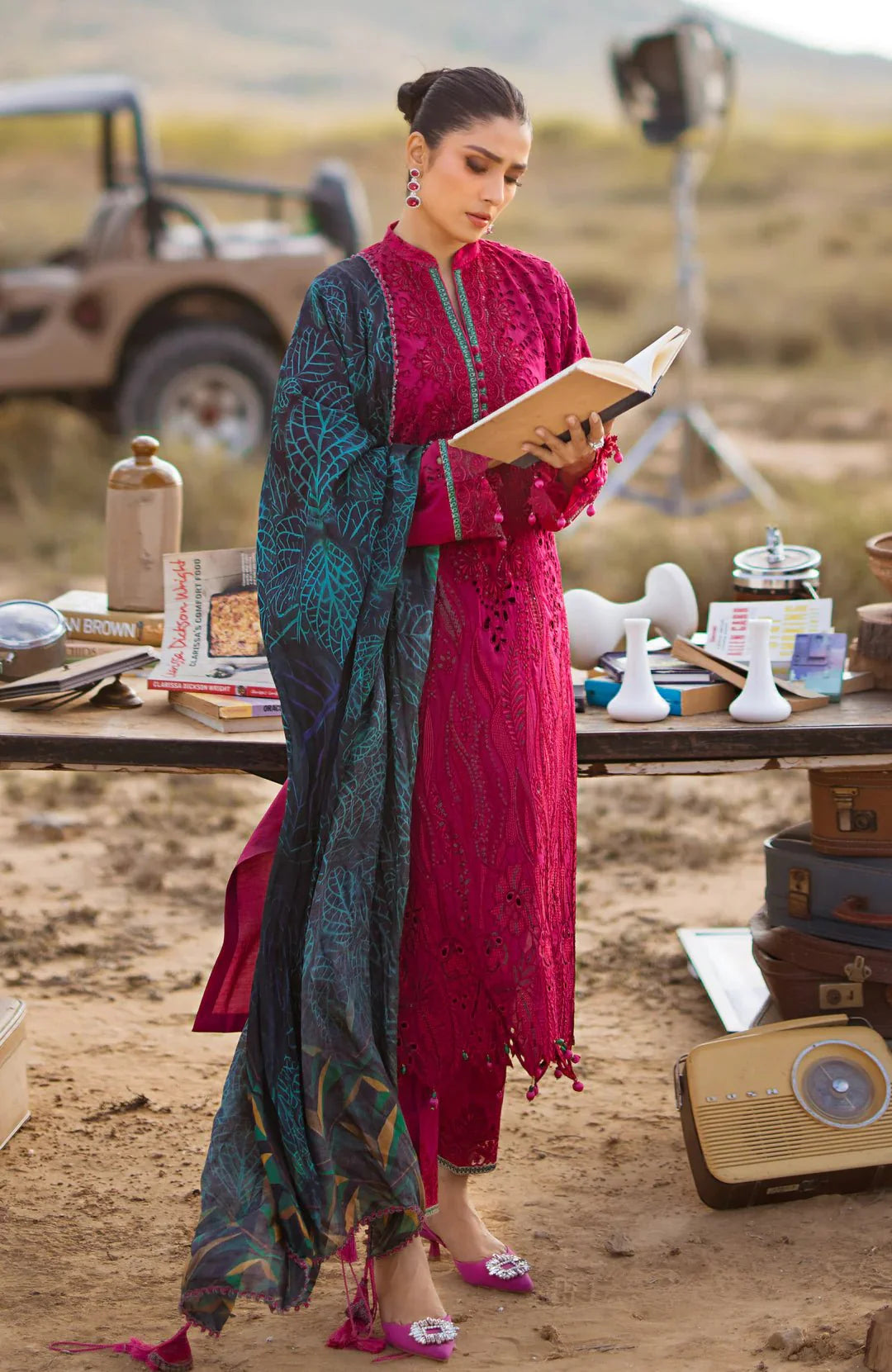 Alzohaib | Mahiymaan Luxury Lawn | MLL- Regal Rasberry by Alzohaib - Designer Dress - Type: Ladies Clothes - Available at Libayah - 100% Original