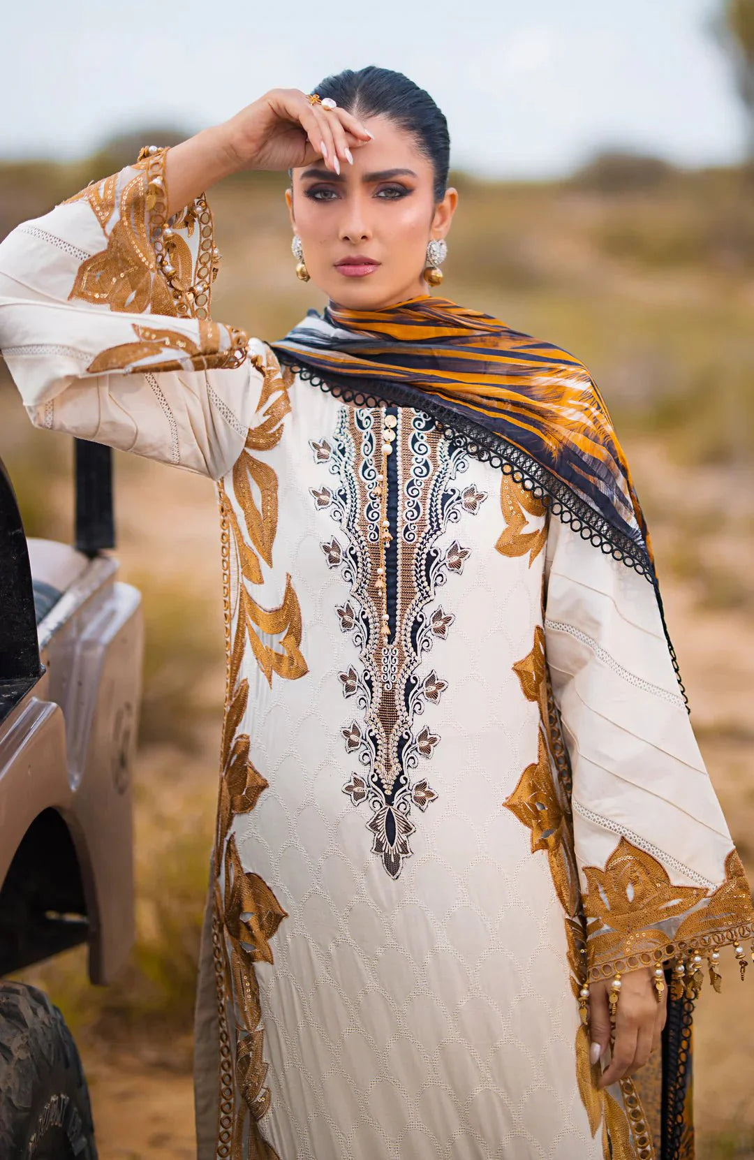 Alzohaib | Mahiymaan Luxury Lawn | MLL- Safri Splendor by Alzohaib - Designer Dress - Type: Ladies Clothes - Available at Libayah - 100% Original