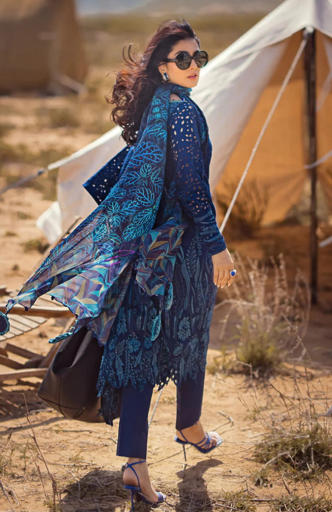 Alzohaib | Mahiymaan Luxury Lawn | MLL- Sapphire Shadow by Alzohaib - Designer Dress - Type: Ladies Clothes - Available at Libayah - 100% Original