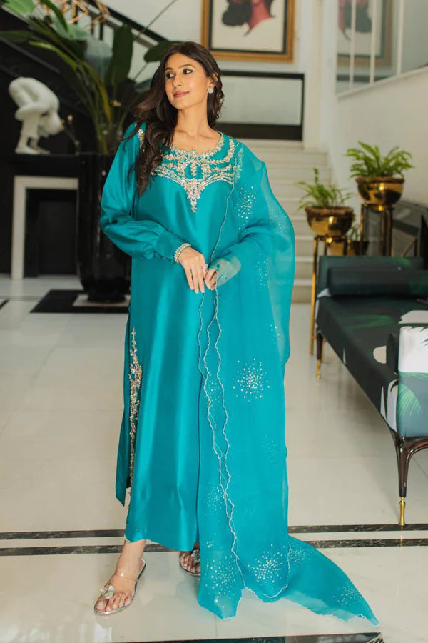 Jeem | Luxury Pret | ANNA TEAL by Jeem - Designer Dress - Type: Ladies Clothes - Available at Libayah - 100% Original