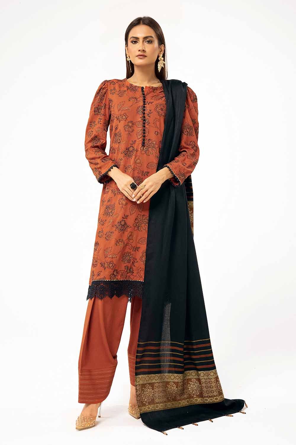 Gul Ahmed | Winter Collection 24 | Pashmina Suit AP-42001 by Gul Ahmed - Designer Dress - Type: Ladies Clothes - Available at Libayah - 100% Original