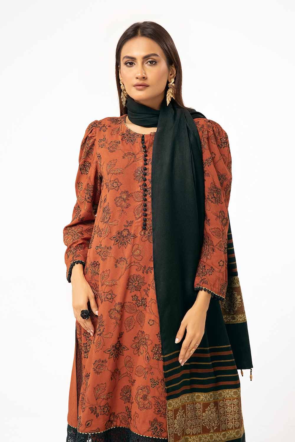 Gul Ahmed | Winter Collection 24 | Pashmina Suit AP-42001 by Gul Ahmed - Designer Dress - Type: Ladies Clothes - Available at Libayah - 100% Original