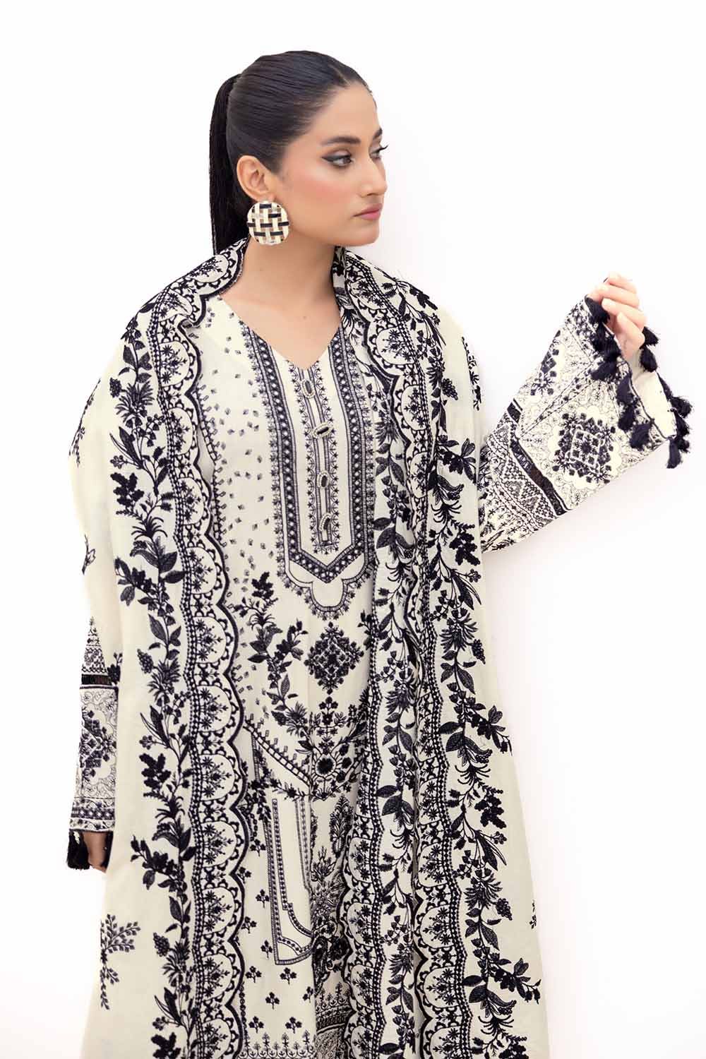 Gul Ahmed | Winter Collection 24 | Acrylic Dupatta AP-42006 by Gul Ahmed - Designer Dress - Type: Ladies Clothes - Available at Libayah - 100% Original