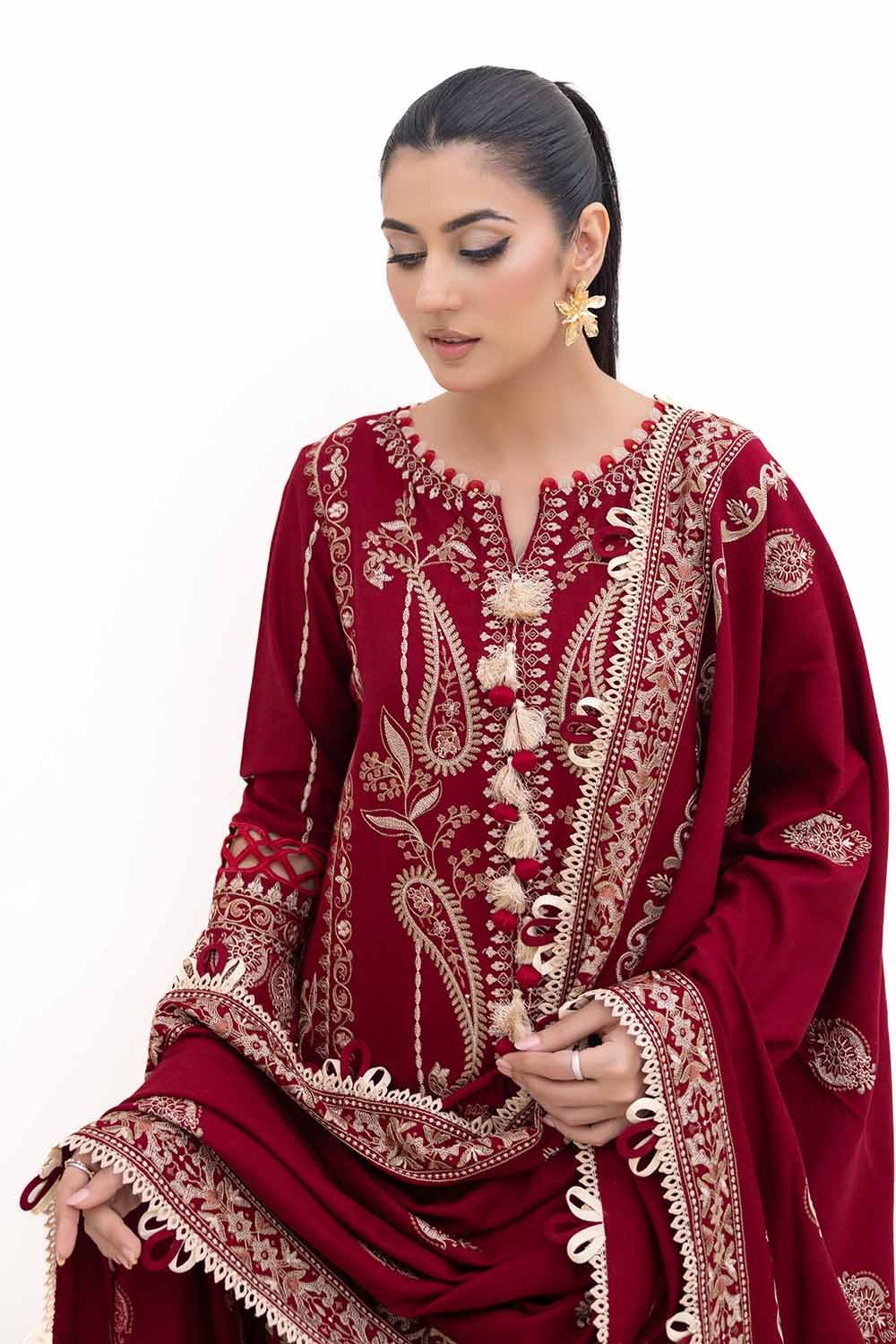 Gul Ahmed | Winter Collection 24 | Acrylic Dupatta AP-42009 by Gul Ahmed - Designer Dress - Type: Ladies Clothes - Available at Libayah - 100% Original